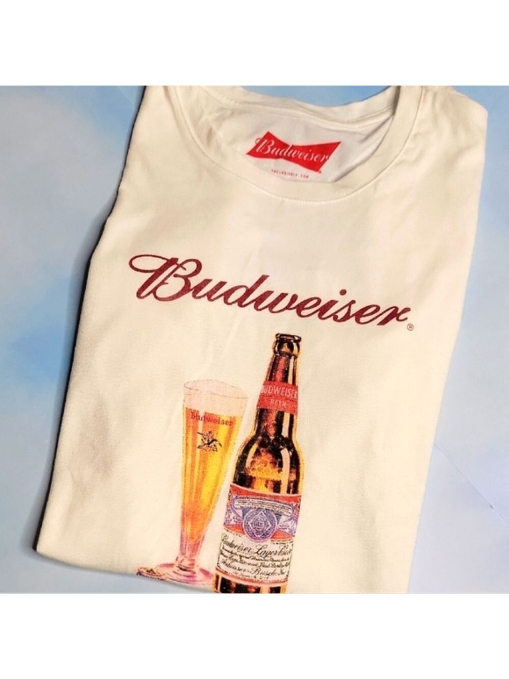 Lucky Brand Budweiser Red and Gold Logo T-Shirt - Picture 6 of 6